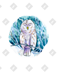 Winter Owl art print by Inkchievous