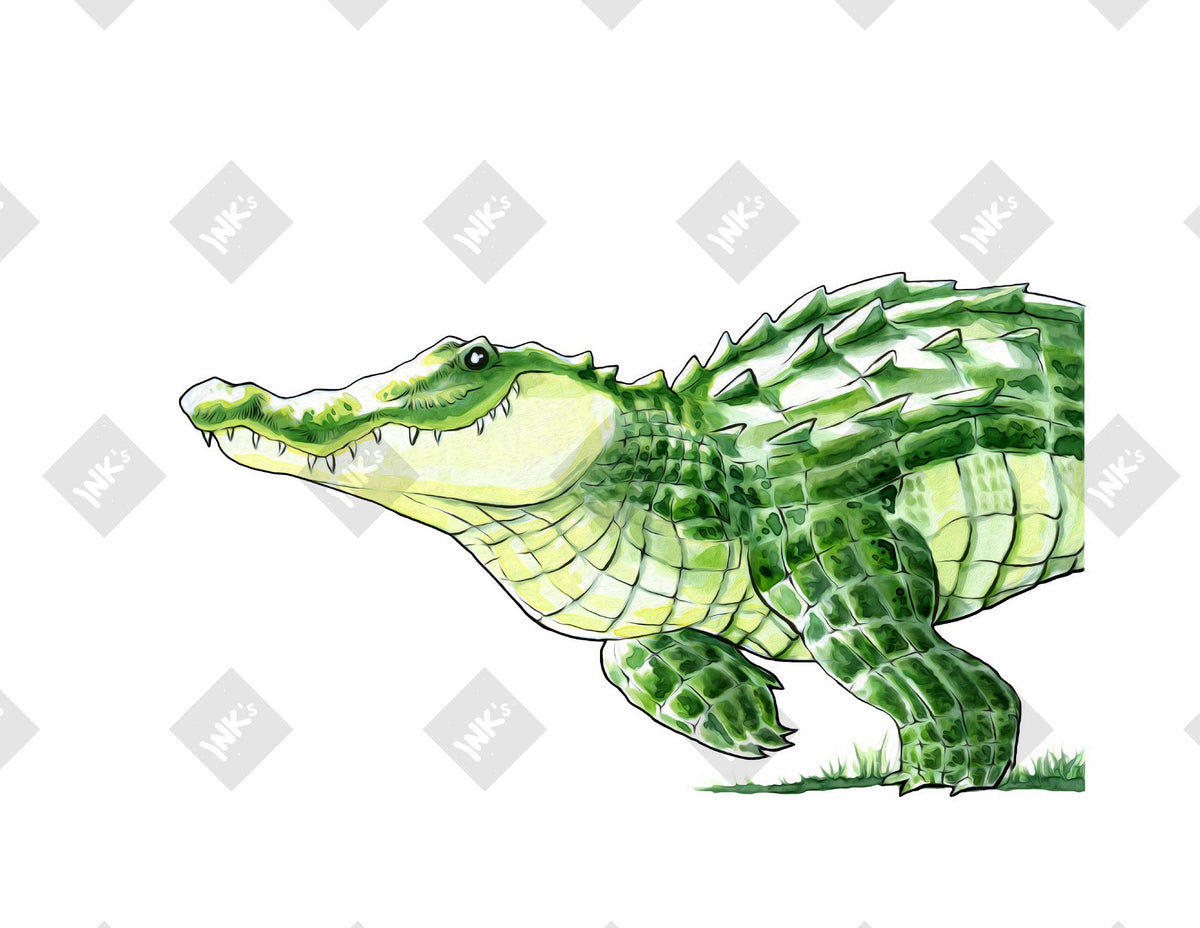 Alligator Stepping art print by Inkchievous
