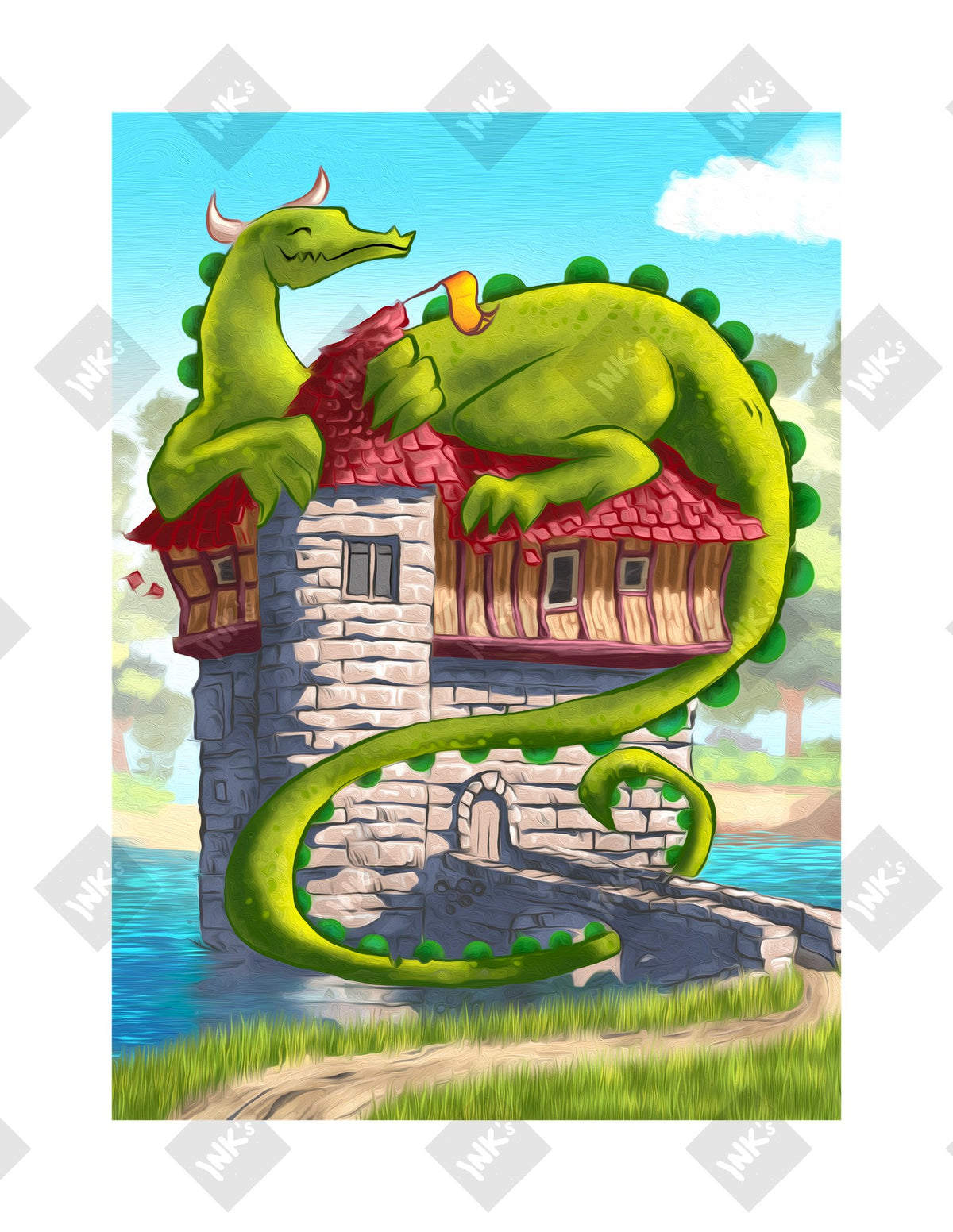 Dragon Rest art print by Inkchievous