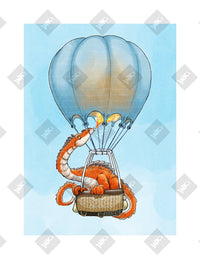 Dragon Balloon art print by Inkchievous