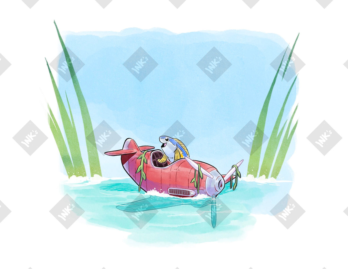 A Seat That Fits a Fish art print by Inkchievous