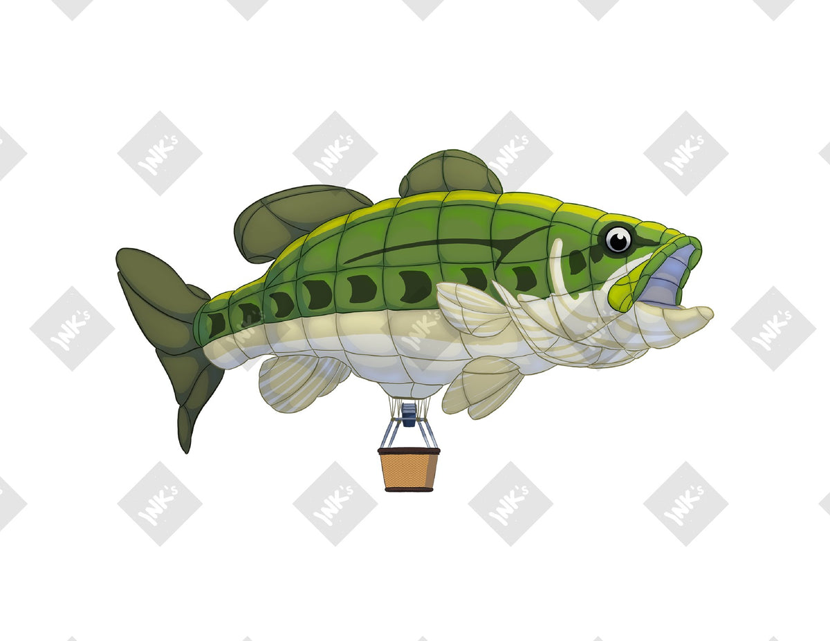 Bass Balloon art print by Inkchievous