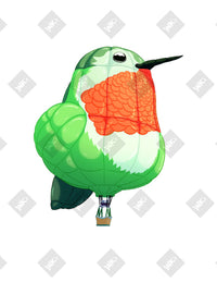 Hummingbird Balloon 1 art print by Inkchievous