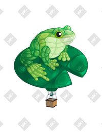 Lily Pad Frog Balloon art print by Inkchievous