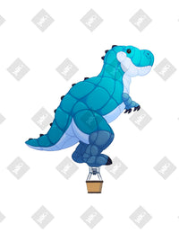 Trex Balloon art print by Inkchievous