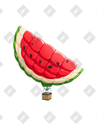 Watermelon Balloon art print by Inkchievous