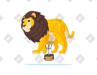 Lion Balloon art print by Inkchievous