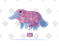 Platypus Balloon art print by Inkchievous