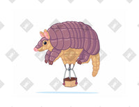 Armadillo Balloon art print by Inkchievous