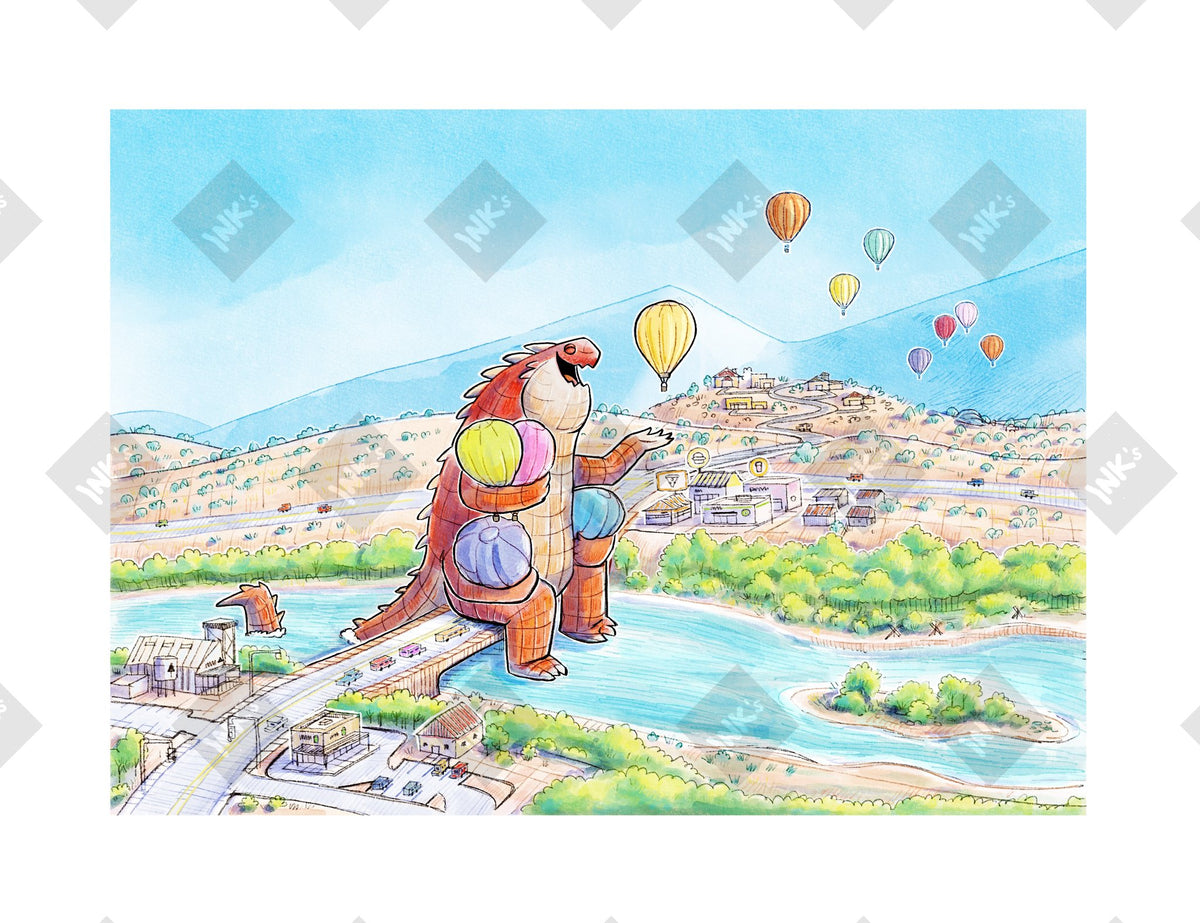 Bernalillo Bridge art print by Inkchievous