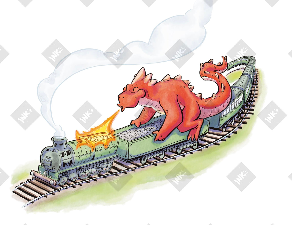 Train art print by Inkchievous