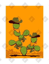 Orange Cactus art print by Inkchievous