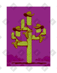 Purple Cactus art print by Inkchievous