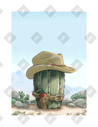 Barrel Cactus art print by Inkchievous