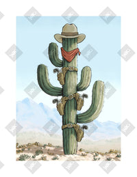 Tall Saguaro art print by Inkchievous