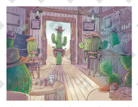 Cactus Saloon art print by Inkchievous