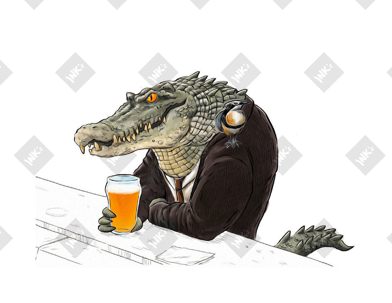 Crocodile art print by Inkchievous