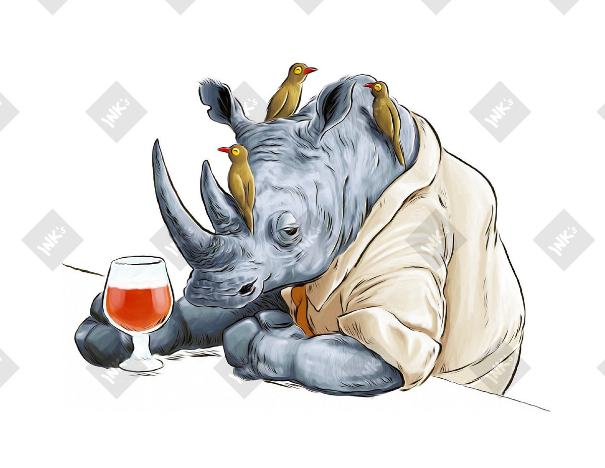 Rhinoceros art print by Inkchievous