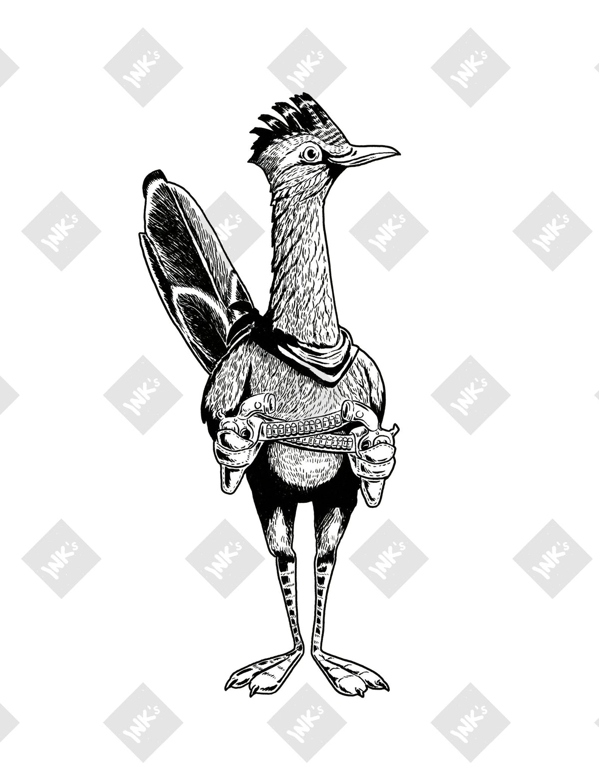 Roadrunner Gunslinger art print by Inkchievous
